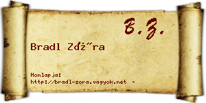 Bradl Zóra névjegykártya